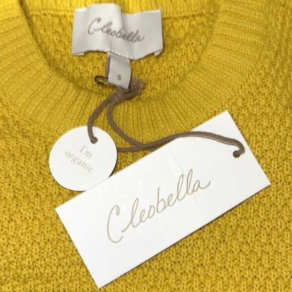 CLEOBELLA Yara Sweater Flutter Sleeve‎ Knit Sweater Citron Yellow Size Small - Picture 4 of 5